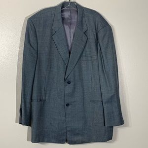 Elevee Custom Made Blue Twill Sports Coat Blazer - Size 46R Casual Formal